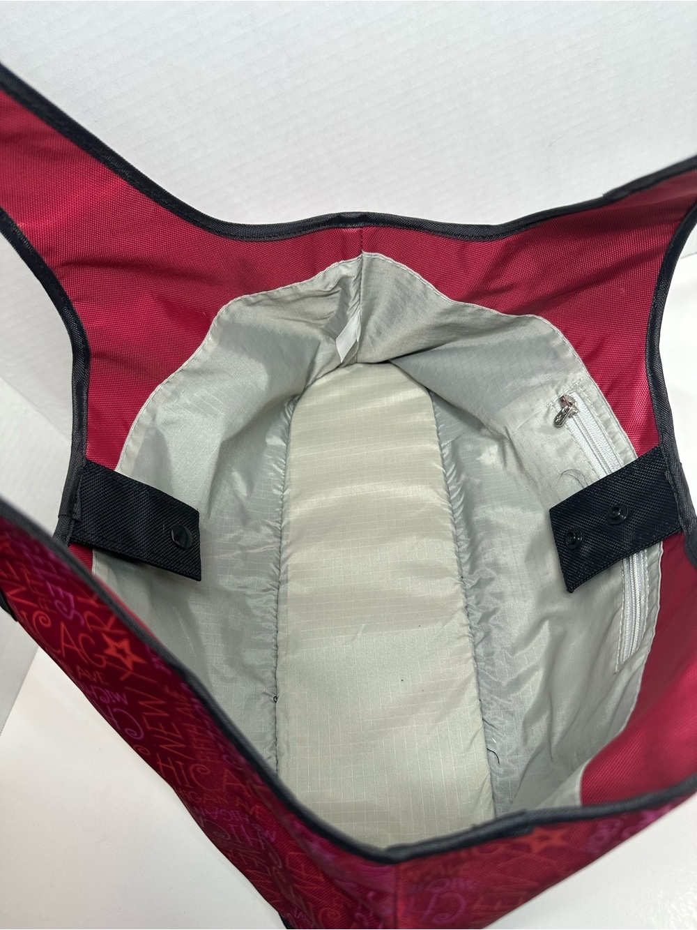 American Girl Red-Pink Patterned Tote with Black Base - Picture 5 of 14